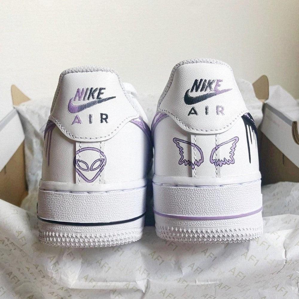 Purple Black Drip Custom Air Force 1-shecustomize