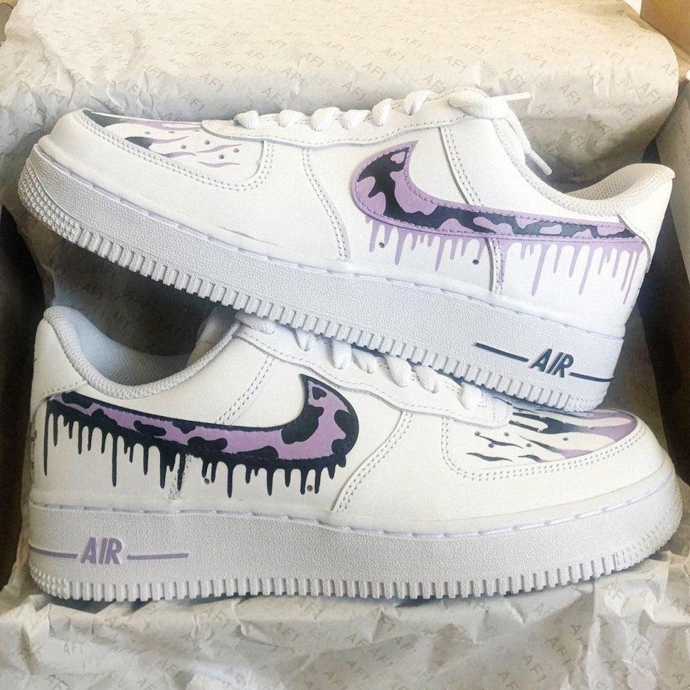 Purple Black Drip Custom Air Force 1-shecustomize