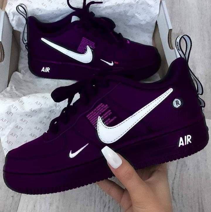 Purple Black White Custom Air Force 1-shecustomize