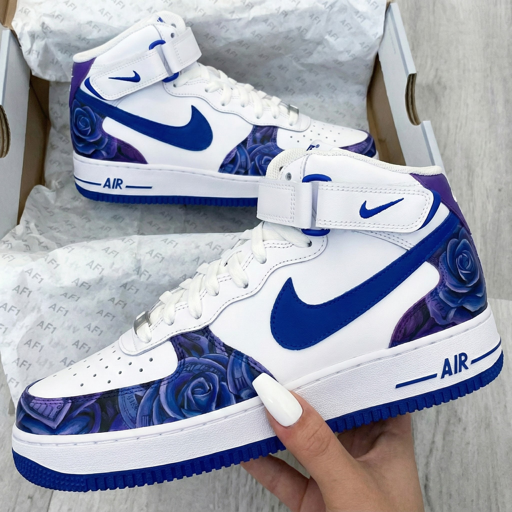 Purple Blue Rose Custom Air Force 1-shecustomize