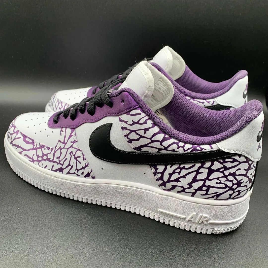 Purple Crackle Custom Air Force 1-shecustomize