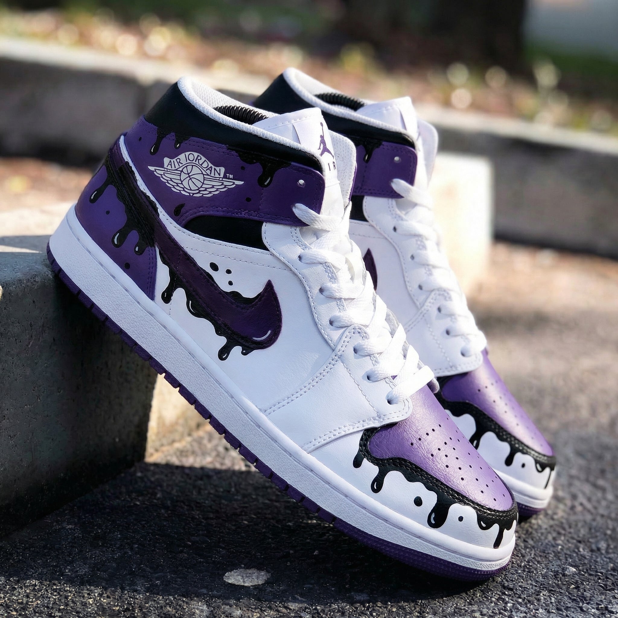 Purple Drip Custom Air Jordan 1-shecustomize