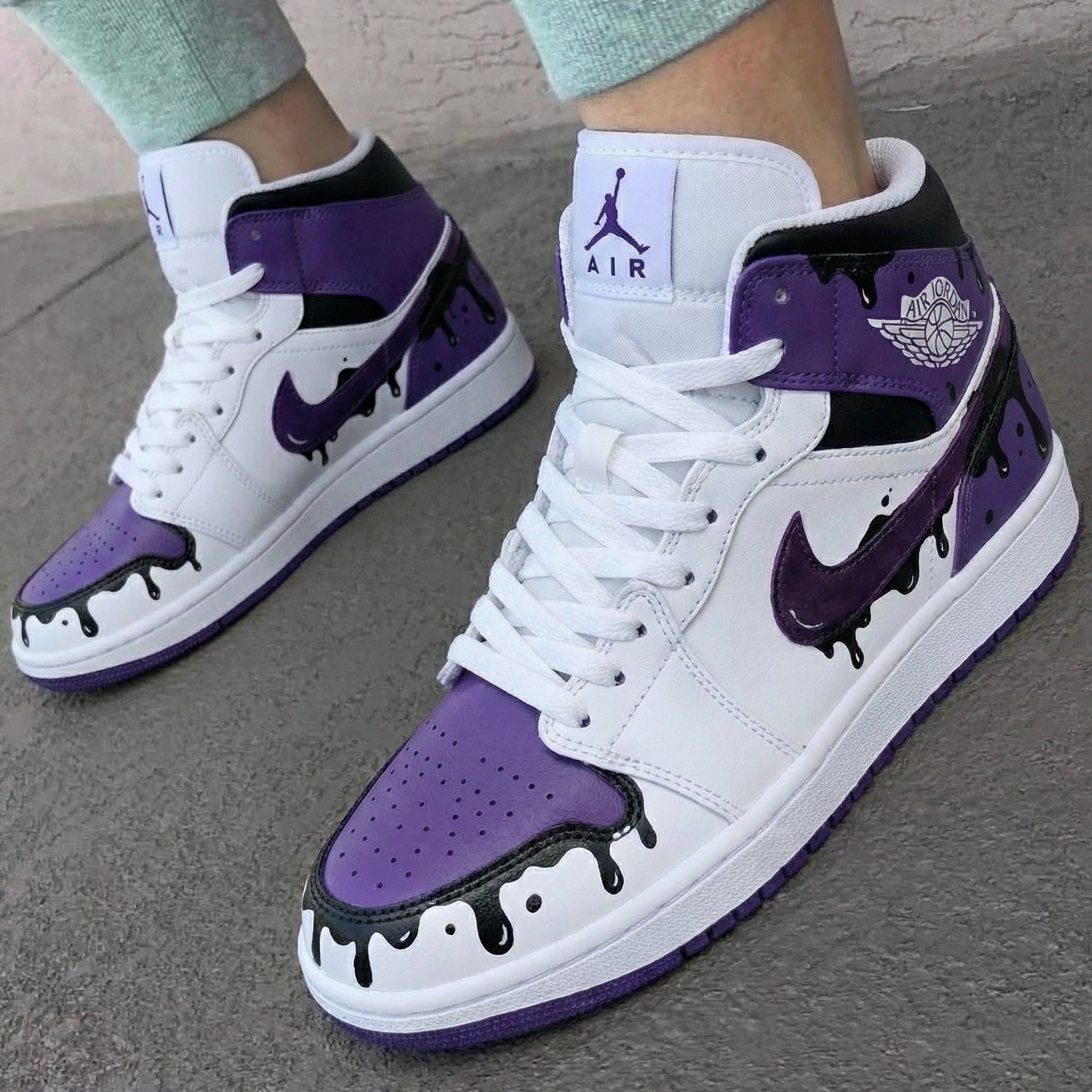 Purple Drip Custom Air Jordan 1-shecustomize