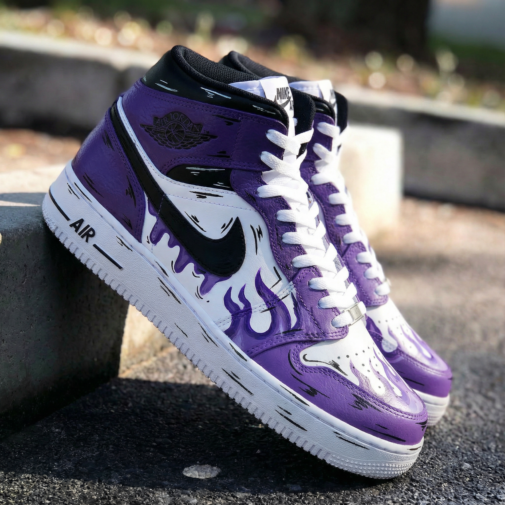 Purple Flame Custom Air Force 1-shecustomize