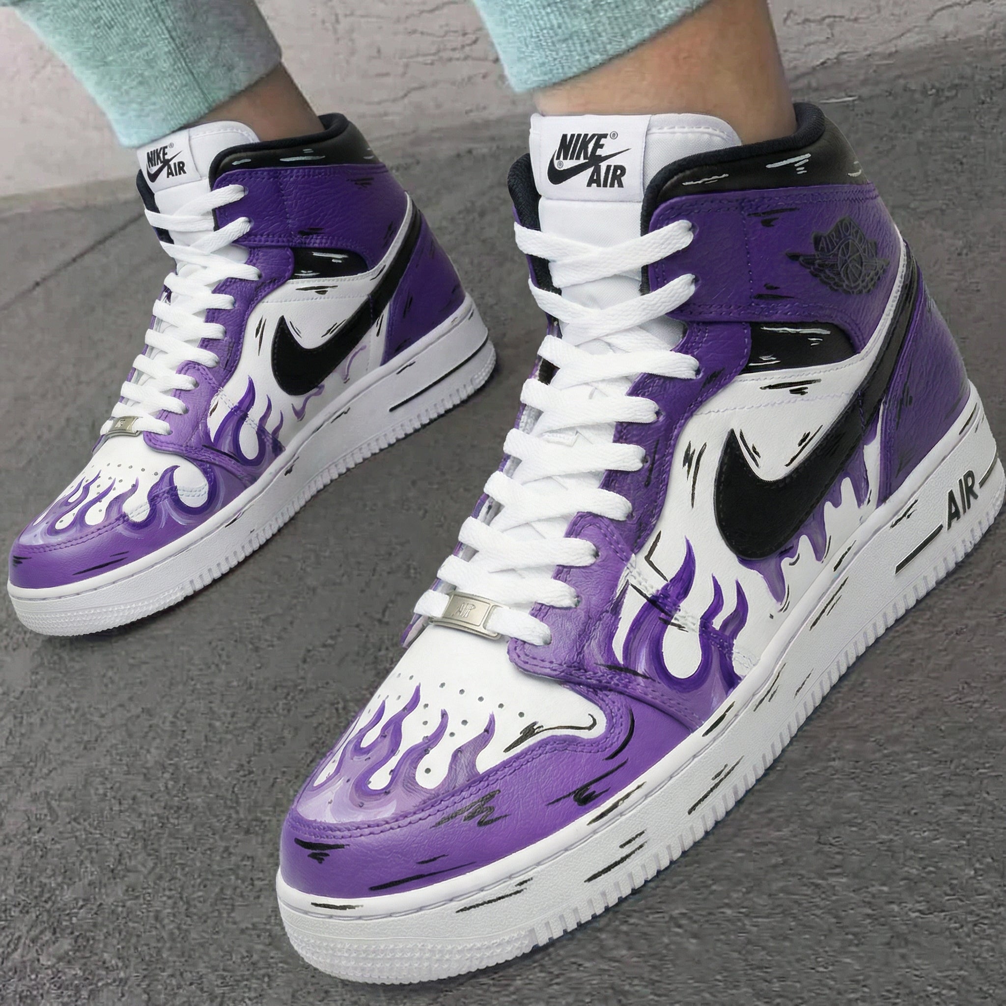 Purple Flame Custom Air Force 1-shecustomize