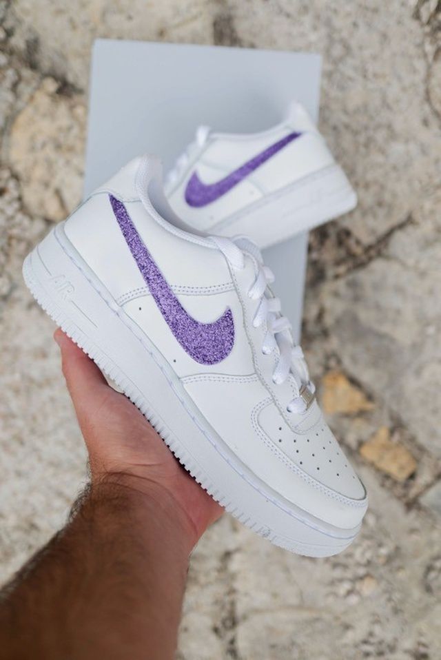 Purple Glitter Custom Air Force 1-shecustomize