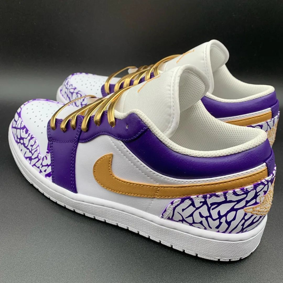 Purple Gold Crackle Custom Air Jordan 1-shecustomize