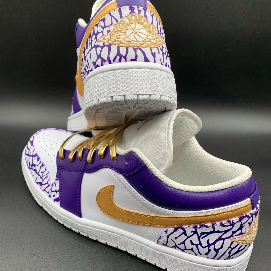 Purple Gold Crackle Custom Air Jordan 1-shecustomize