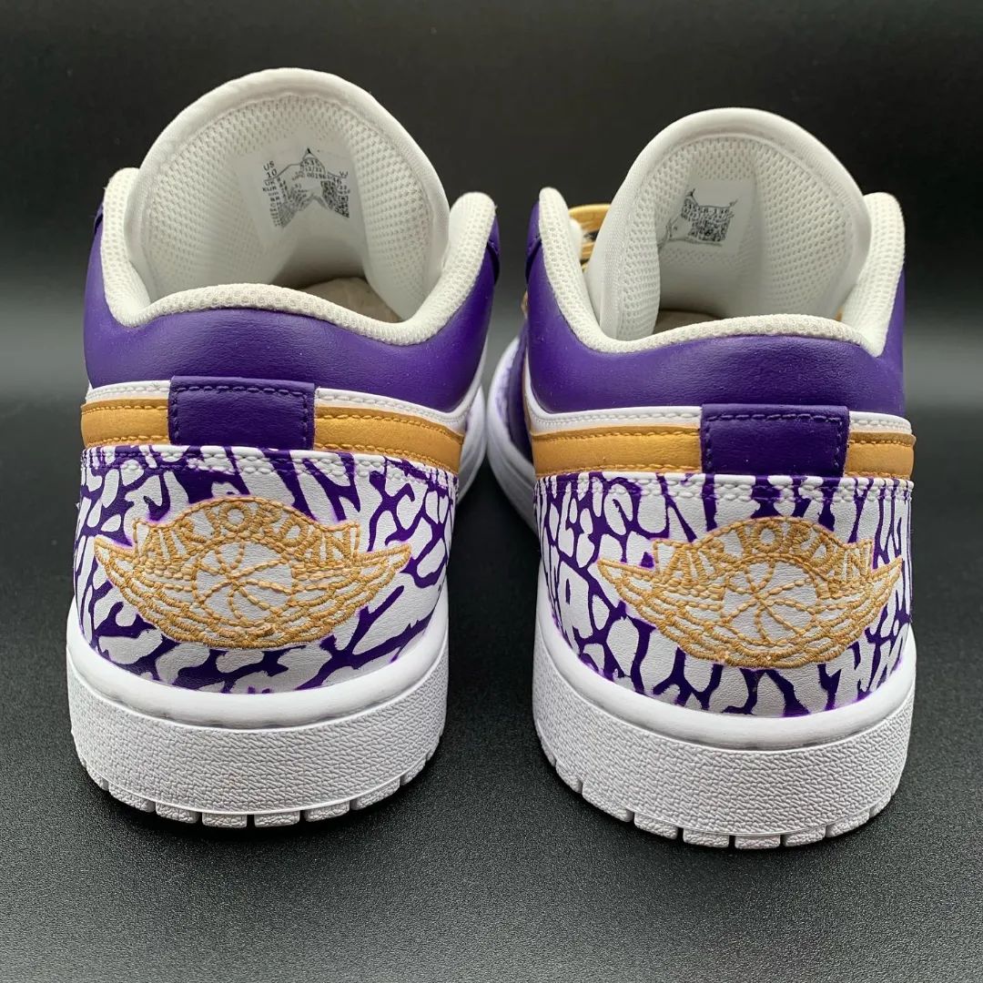 Purple Gold Crackle Custom Air Jordan 1-shecustomize