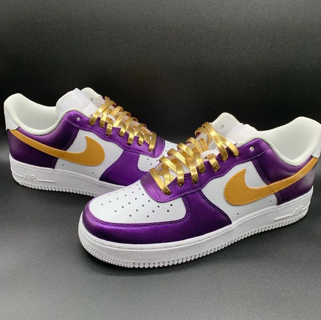 Purple Gold White Custom Air Force 1-shecustomize