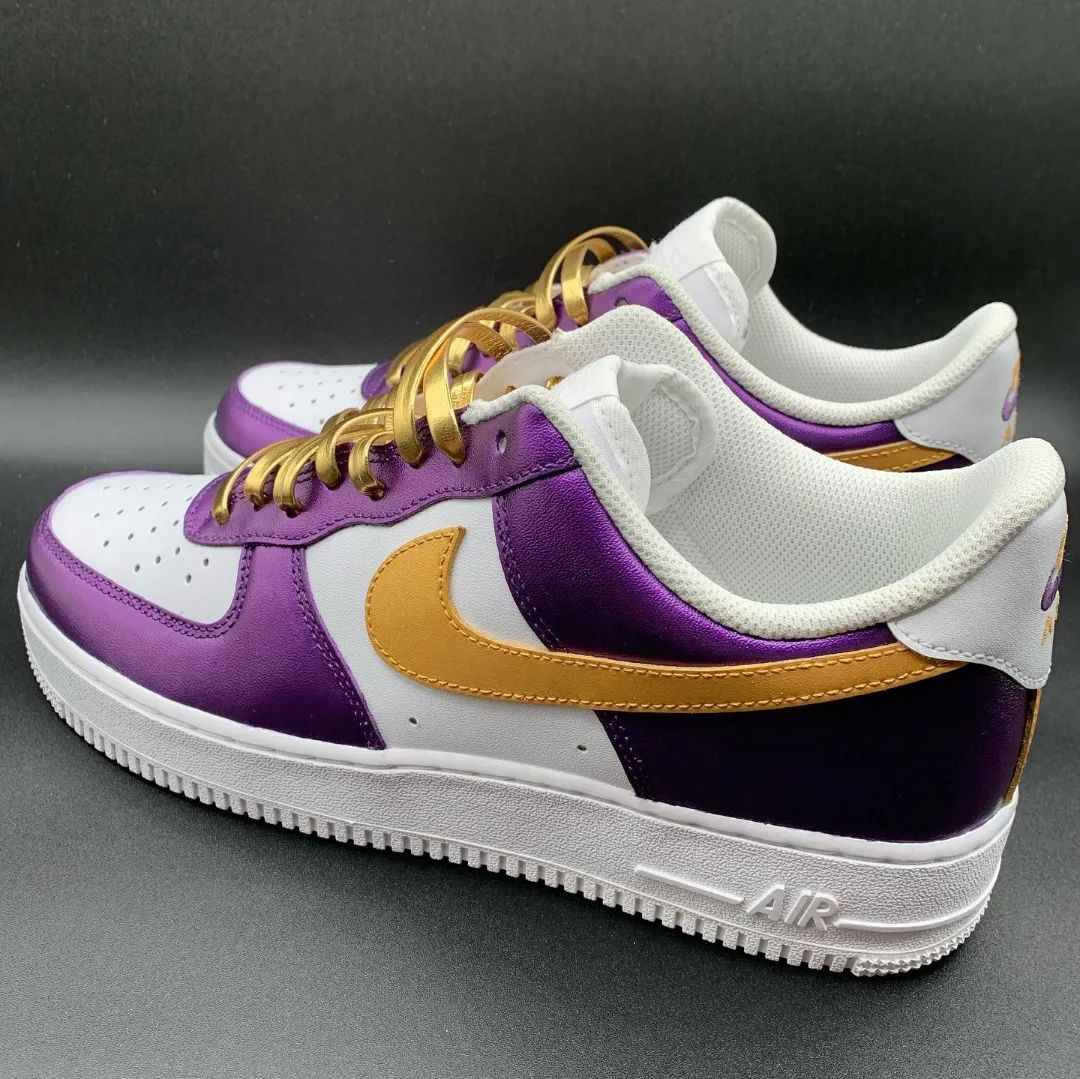 Purple Gold White Custom Air Force 1-shecustomize