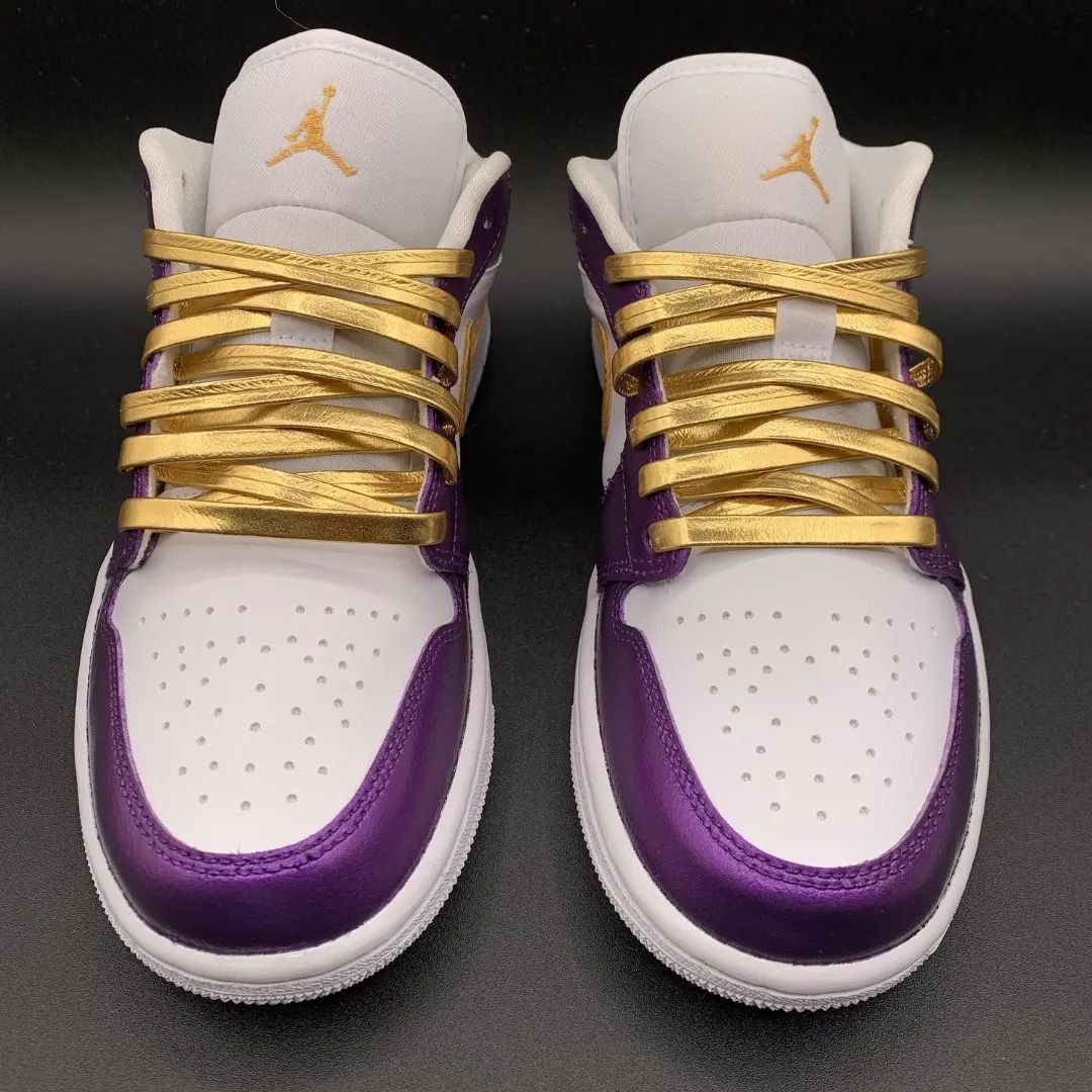 Purple Gold White Custom Air Jordan 1-shecustomize