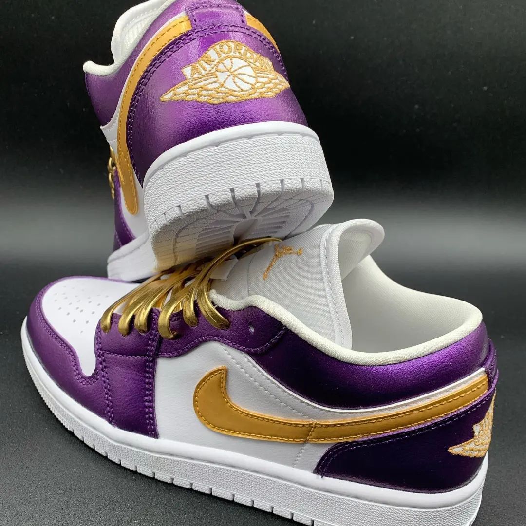 Purple Gold White Custom Air Jordan 1-shecustomize