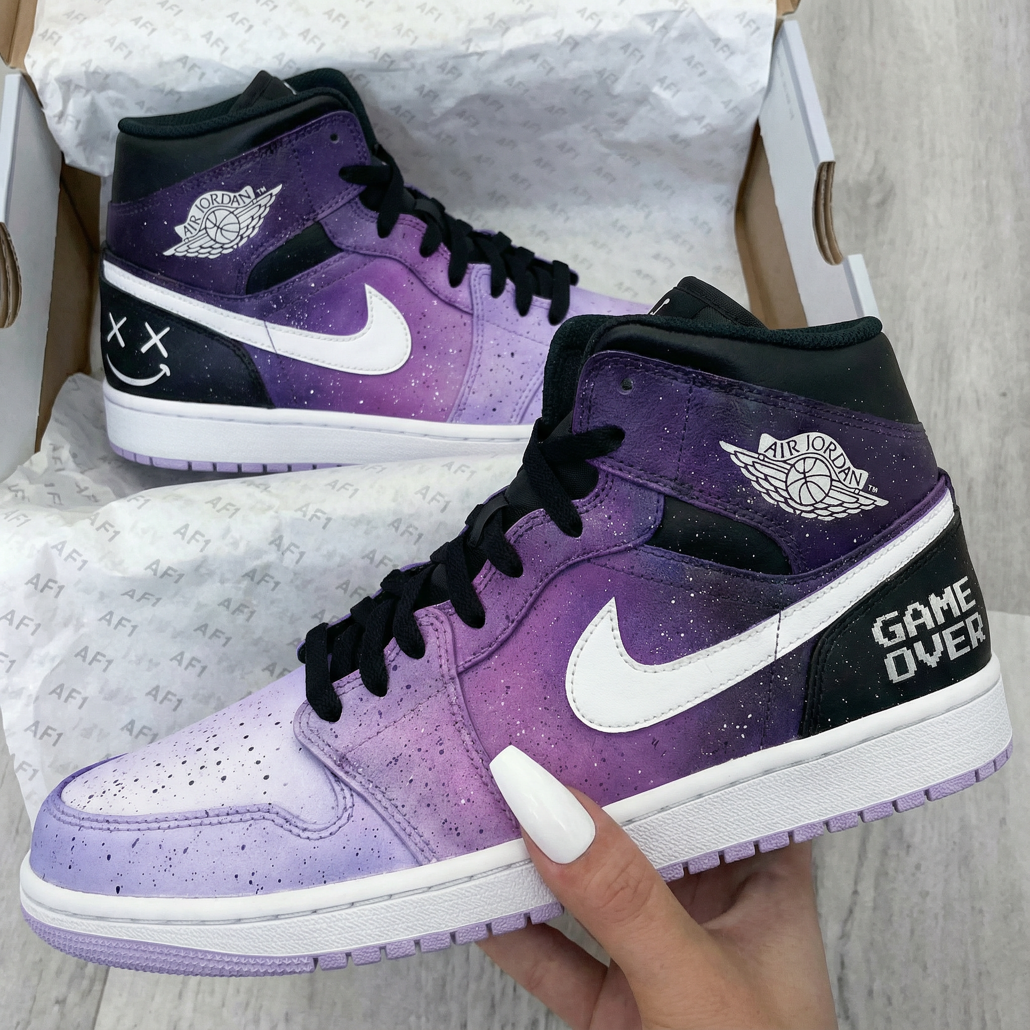 Purple Gradient Starry Custom Air Jordan 1-shecustomize