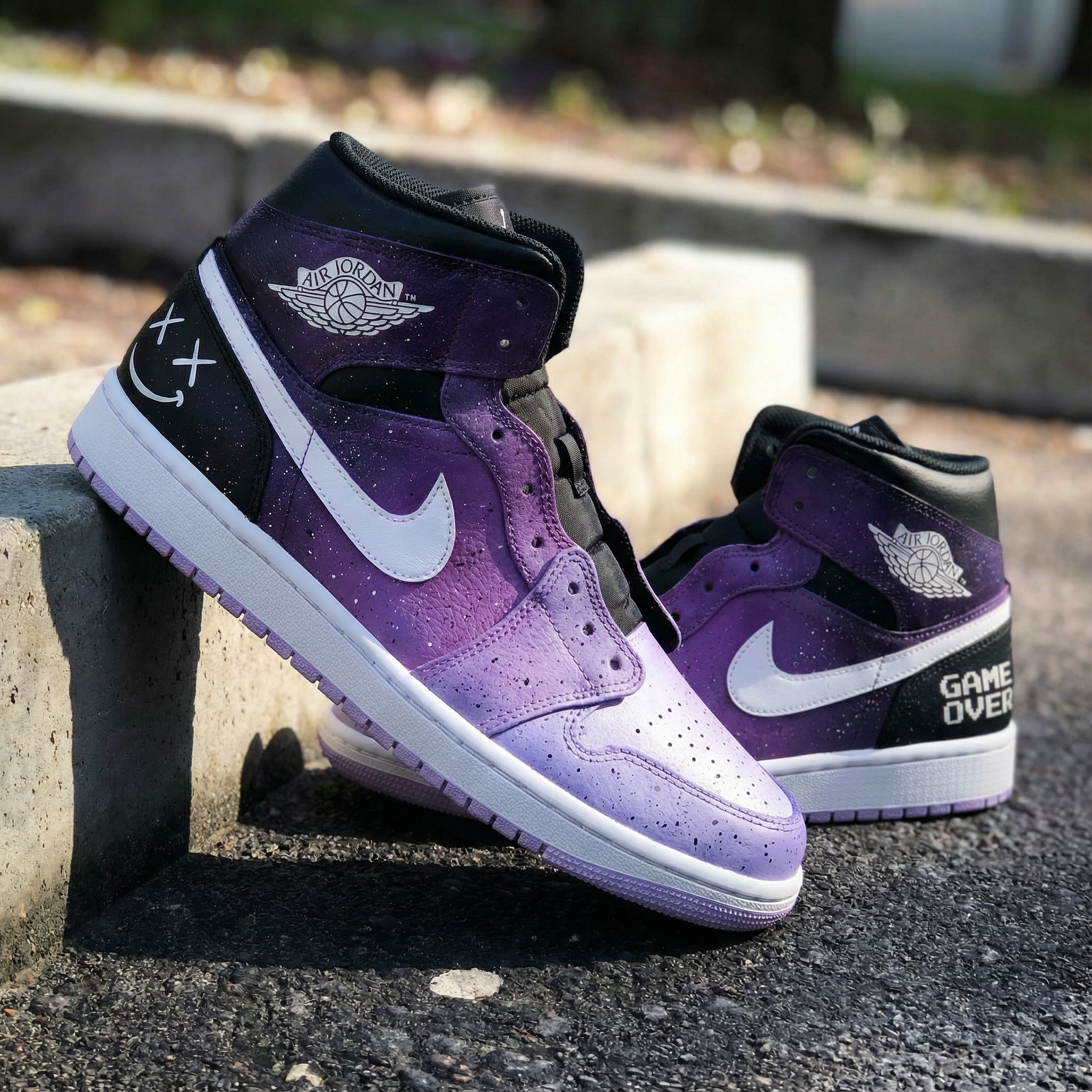 Purple Gradient Starry Custom Air Jordan 1-shecustomize