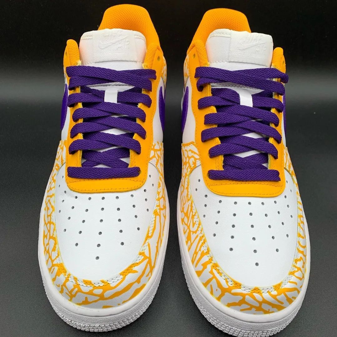 Purple Orange Crackle Custom Air Force 1-shecustomize