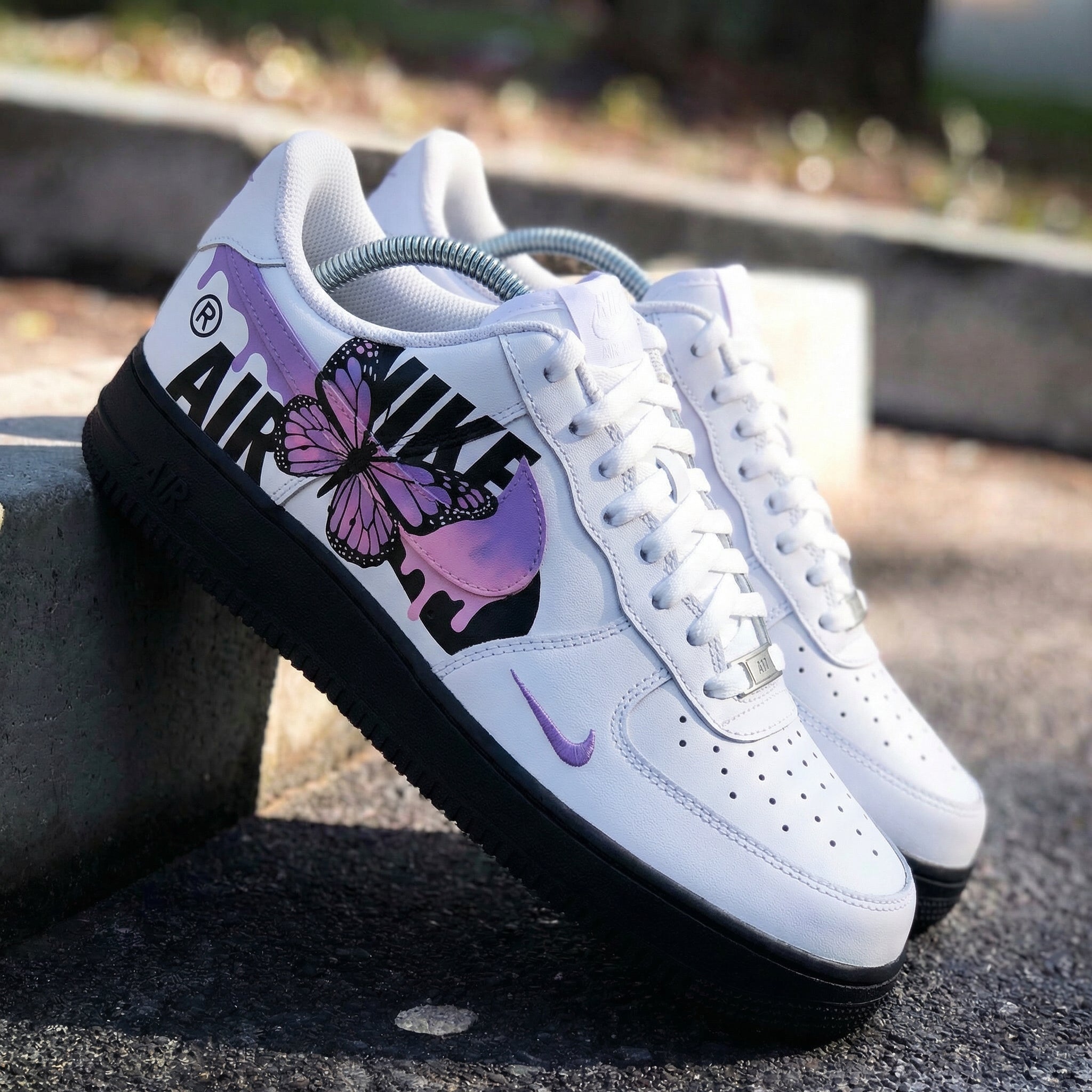 Purple Pink Butterfly Custom Air Force 1-shecustomize