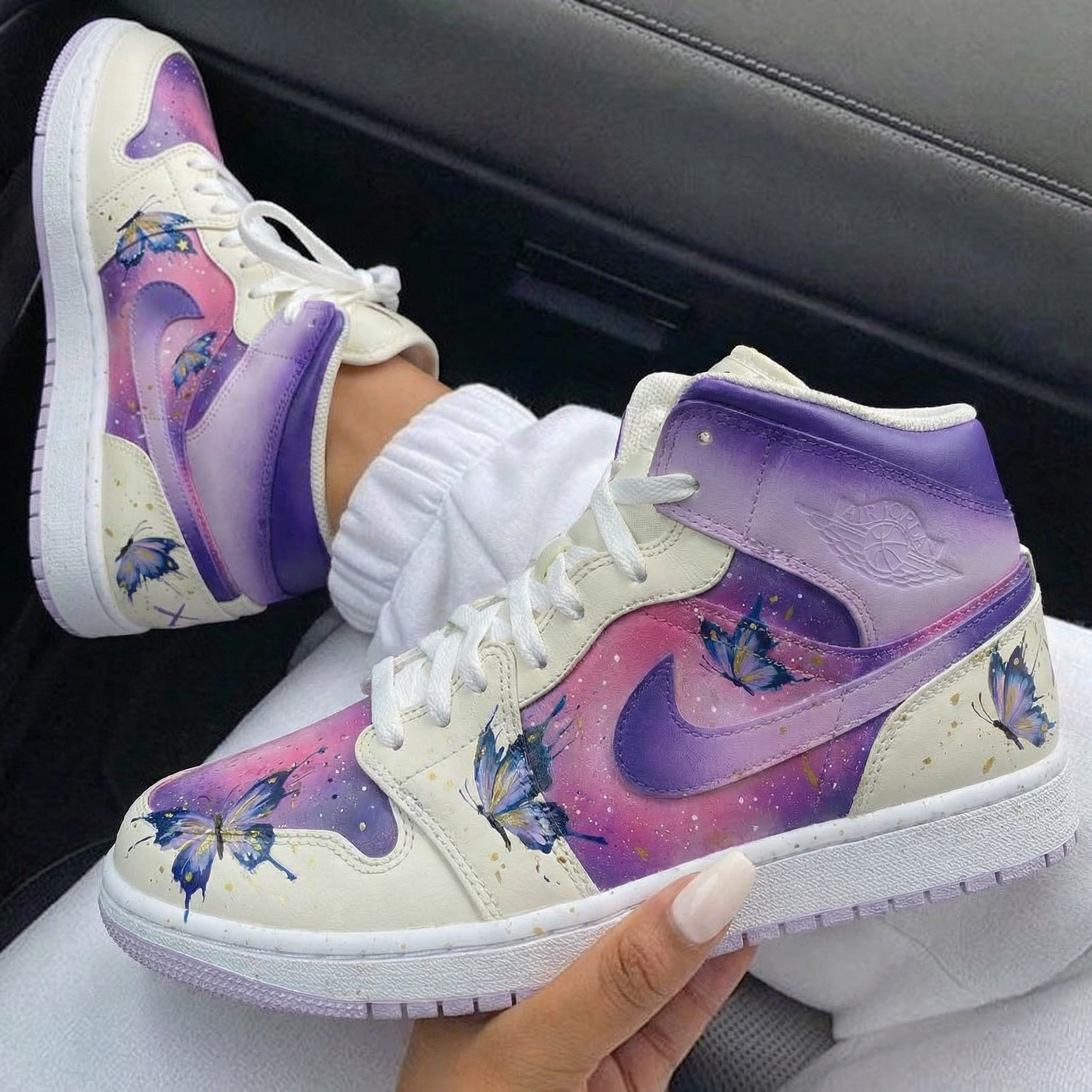 Purple Pink Butterfly Custom Air Jordan 1-shecustomize