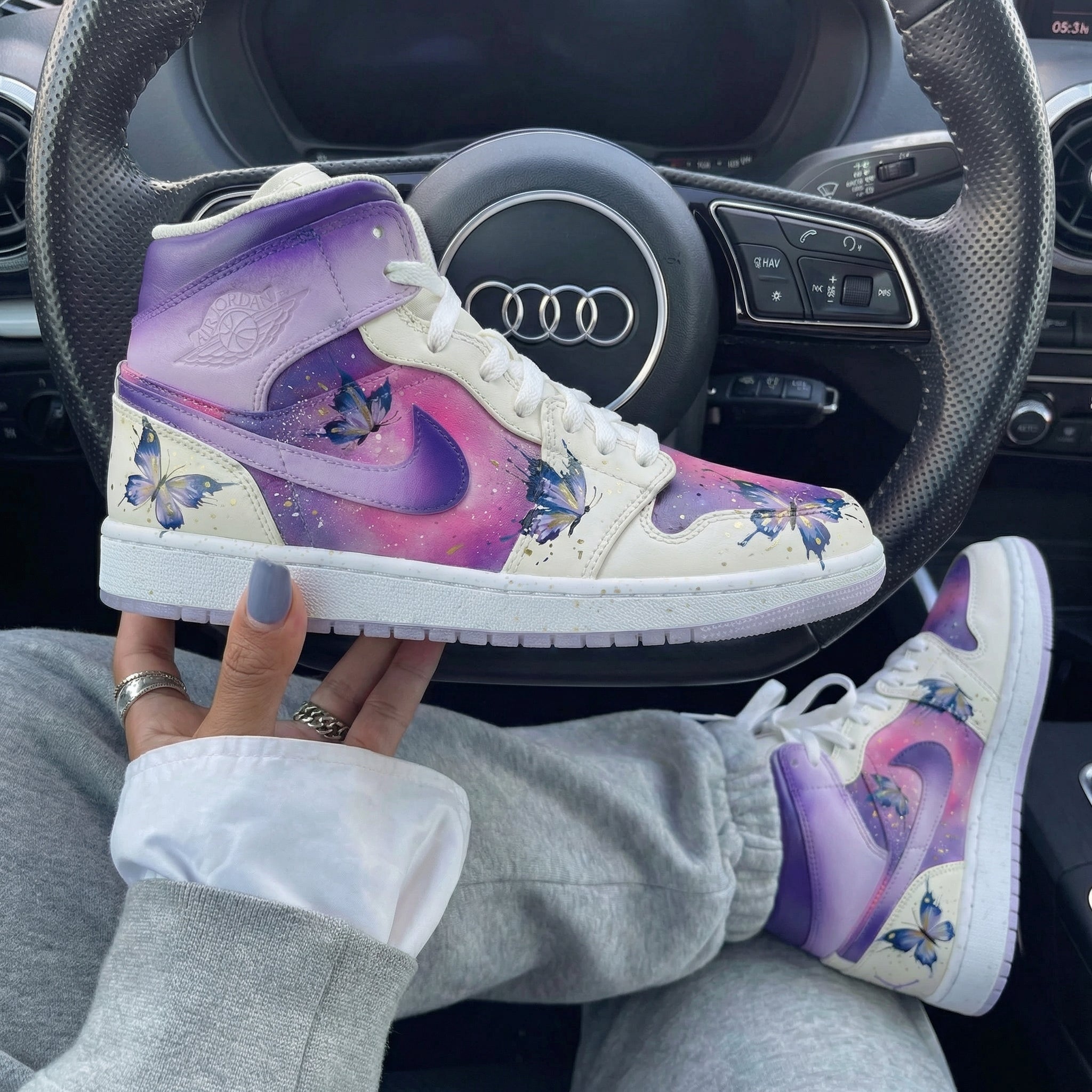 Purple Pink Butterfly Custom Air Jordan 1-shecustomize