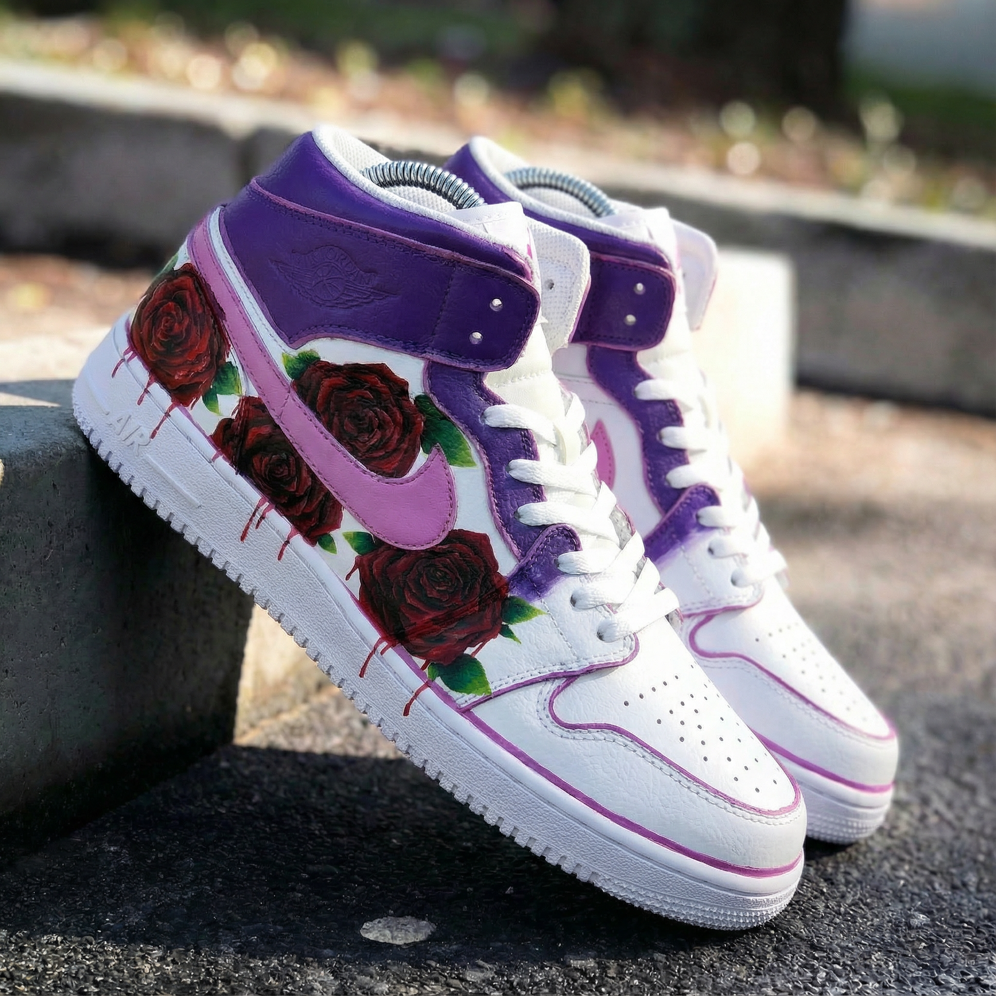 Purple Pink Rose Custom Air Jordan 1-shecustomize