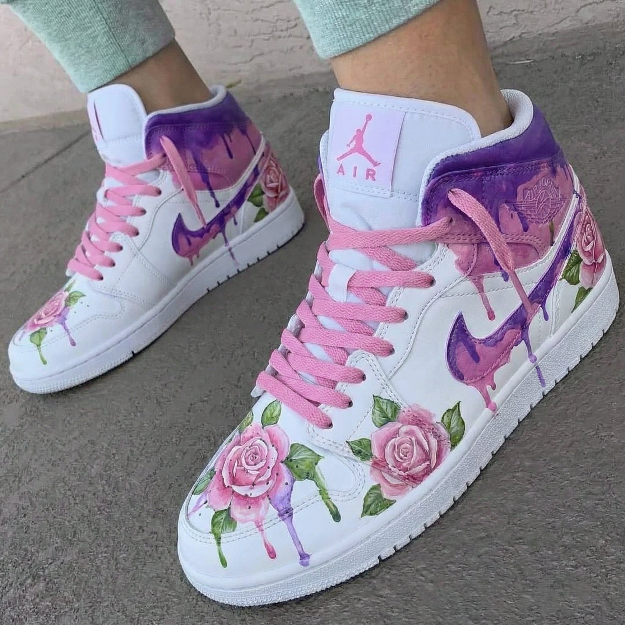 Purple Pink Rose Custom Air Jordan 1-shecustomize