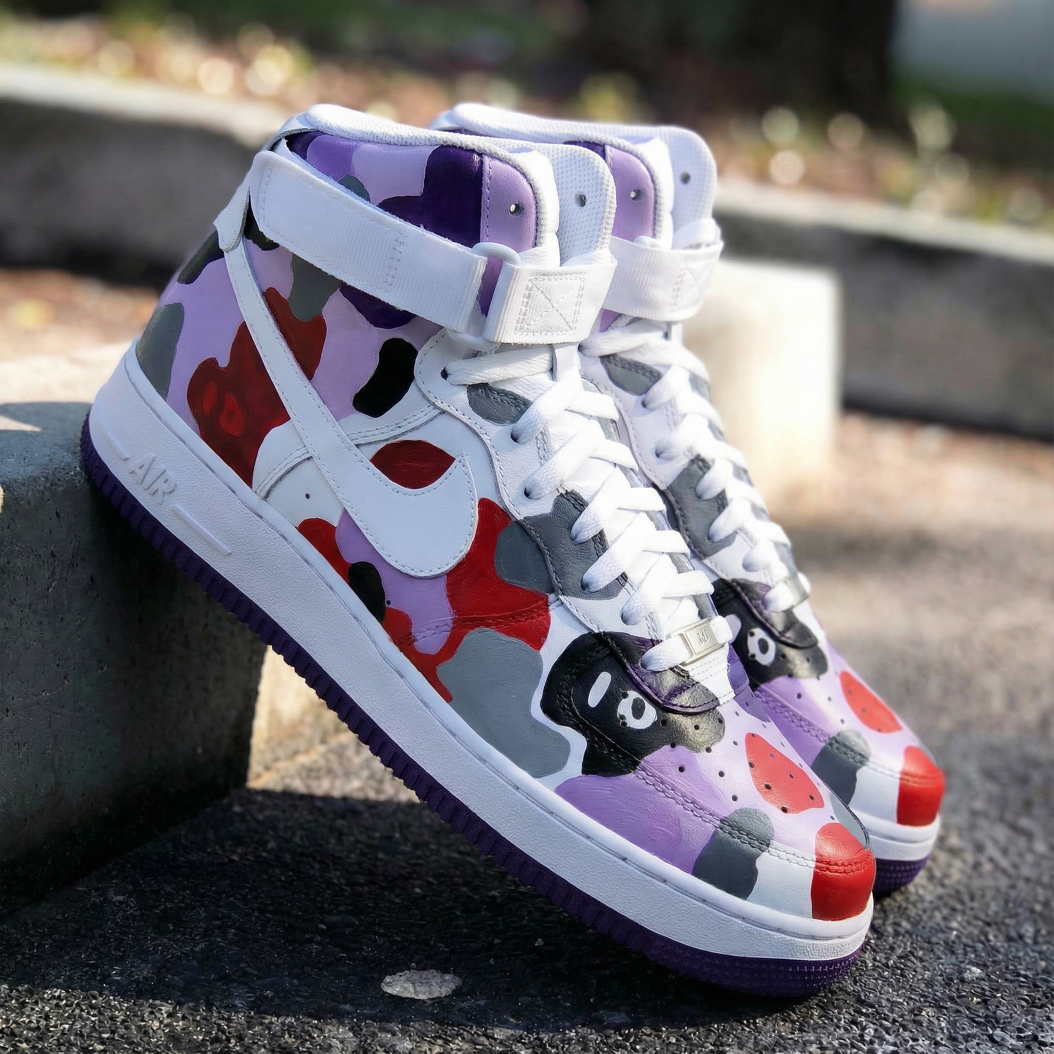 Purple Red Camo Custom Air Force 1-shecustomize