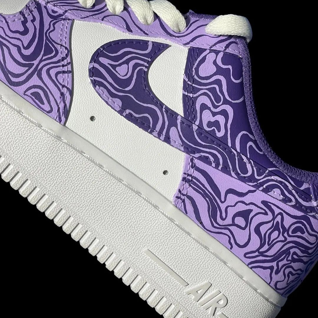 Purple Swirl Custom Air Force 1-shecustomize