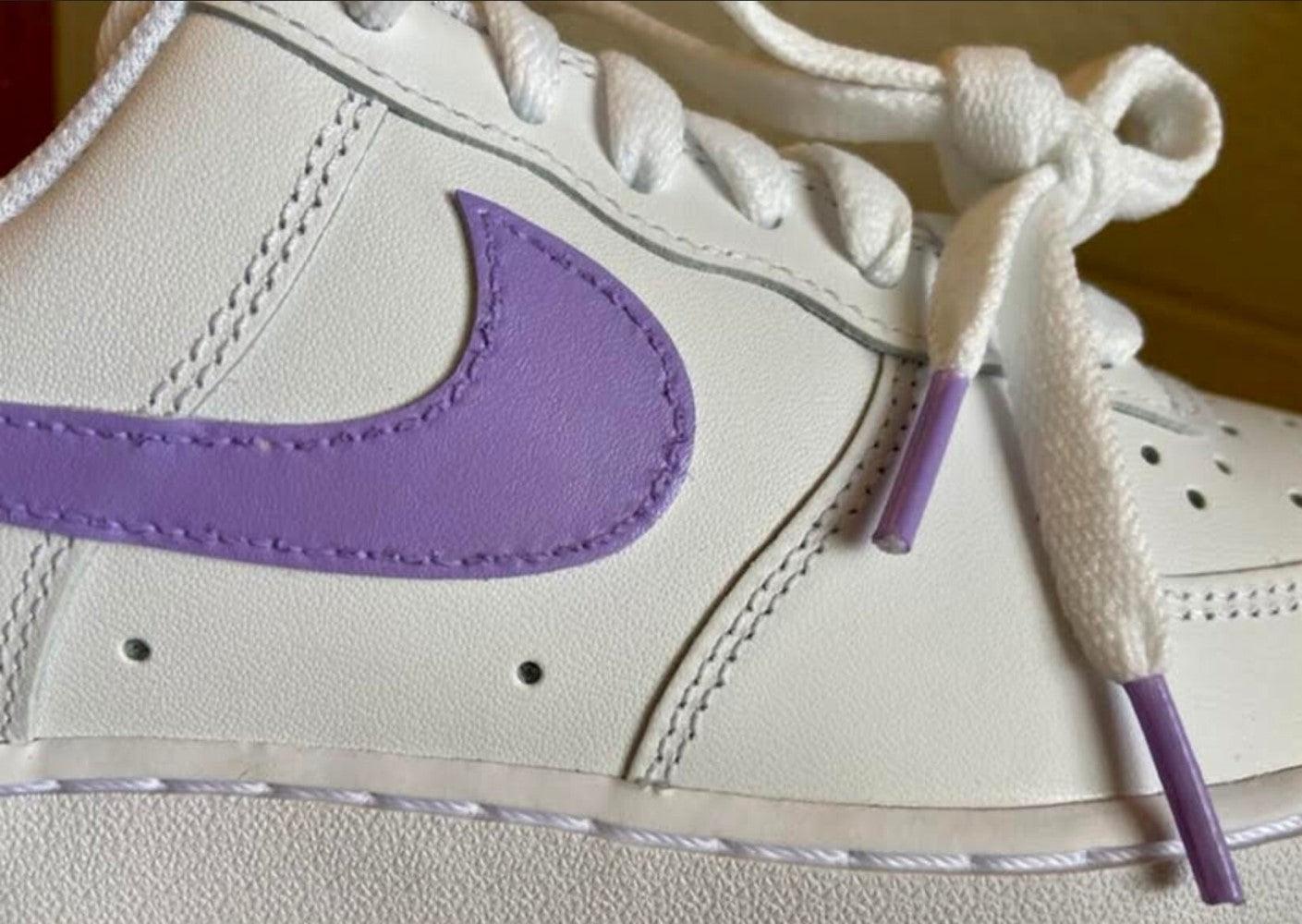 Purple Swoosh Custom Air Force 1-shecustomize