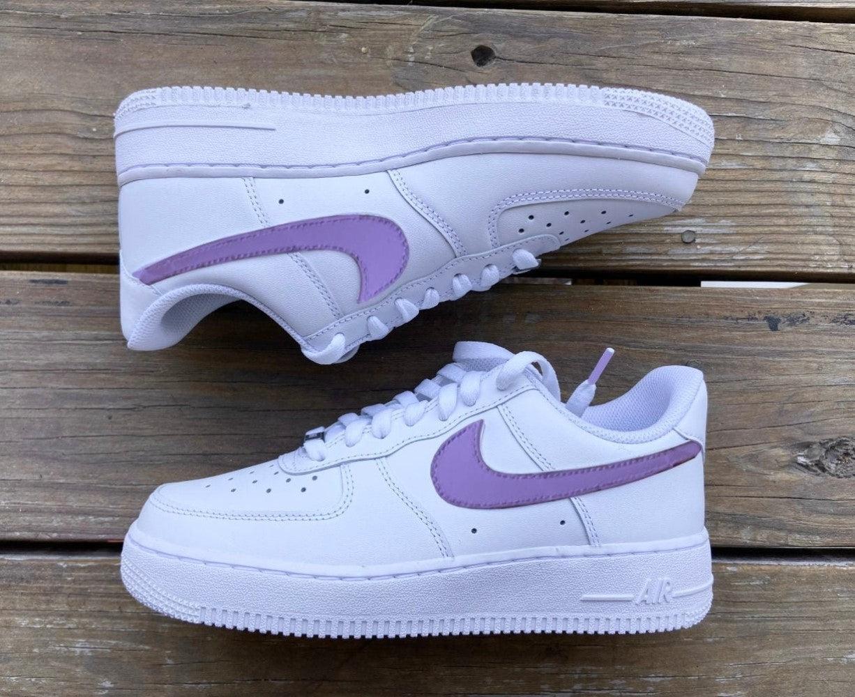 Purple Swoosh Custom Air Force 1-shecustomize