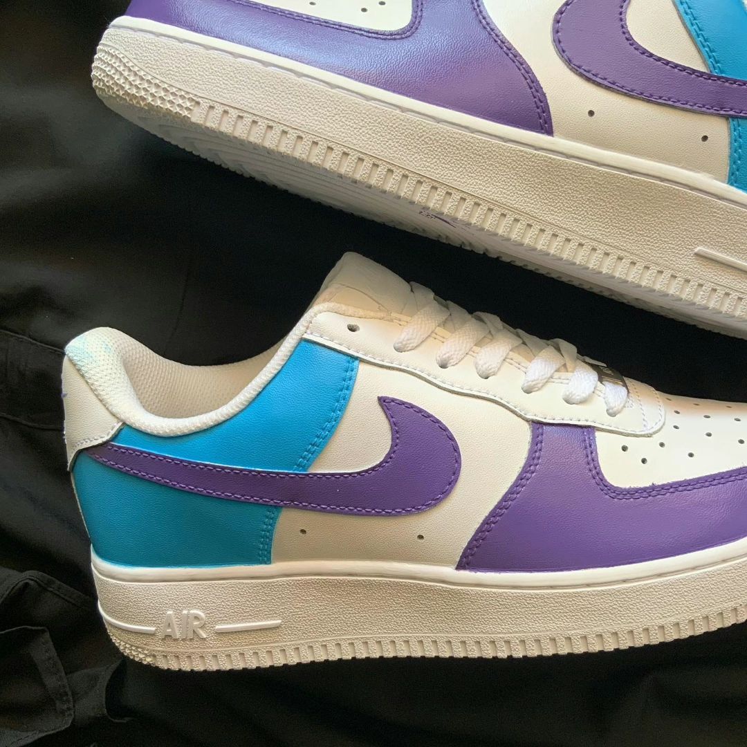 Purple Teal Custom Air Force 1-shecustomize