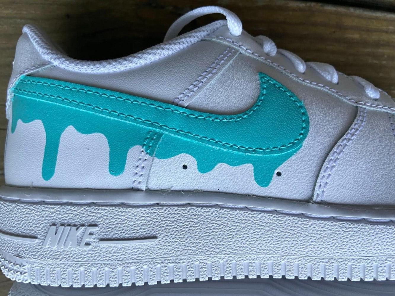 Purple Tiffany Blue Drip Custom Air Force 1-shecustomize