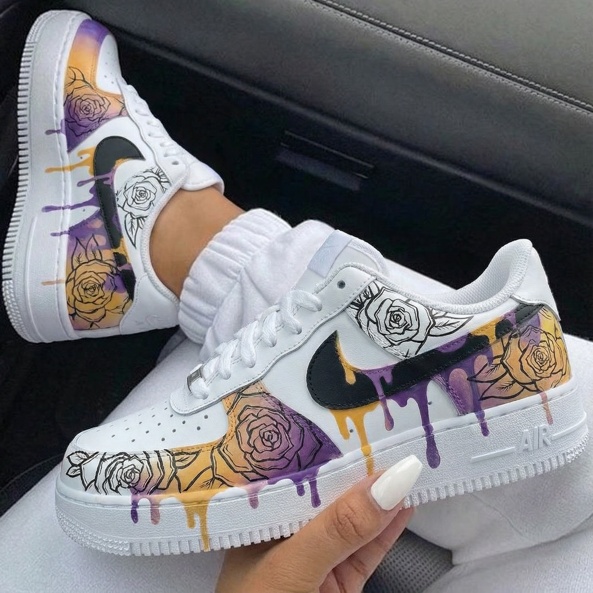 Purple Yellow Rose Custom Air Force 1-shecustomize