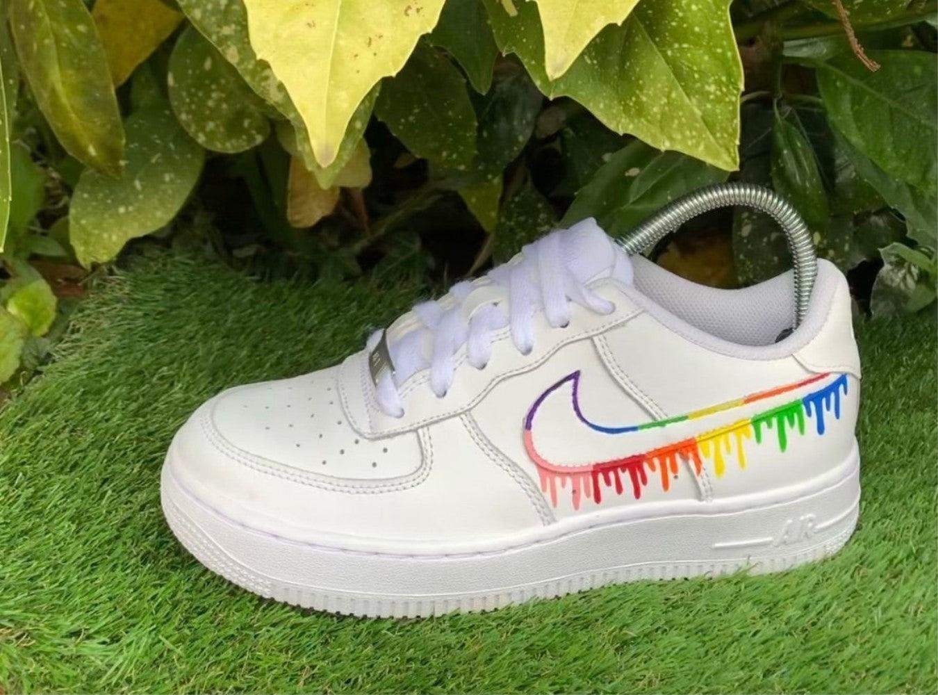 Rainbow Drip Custom Air Force 1-shecustomize