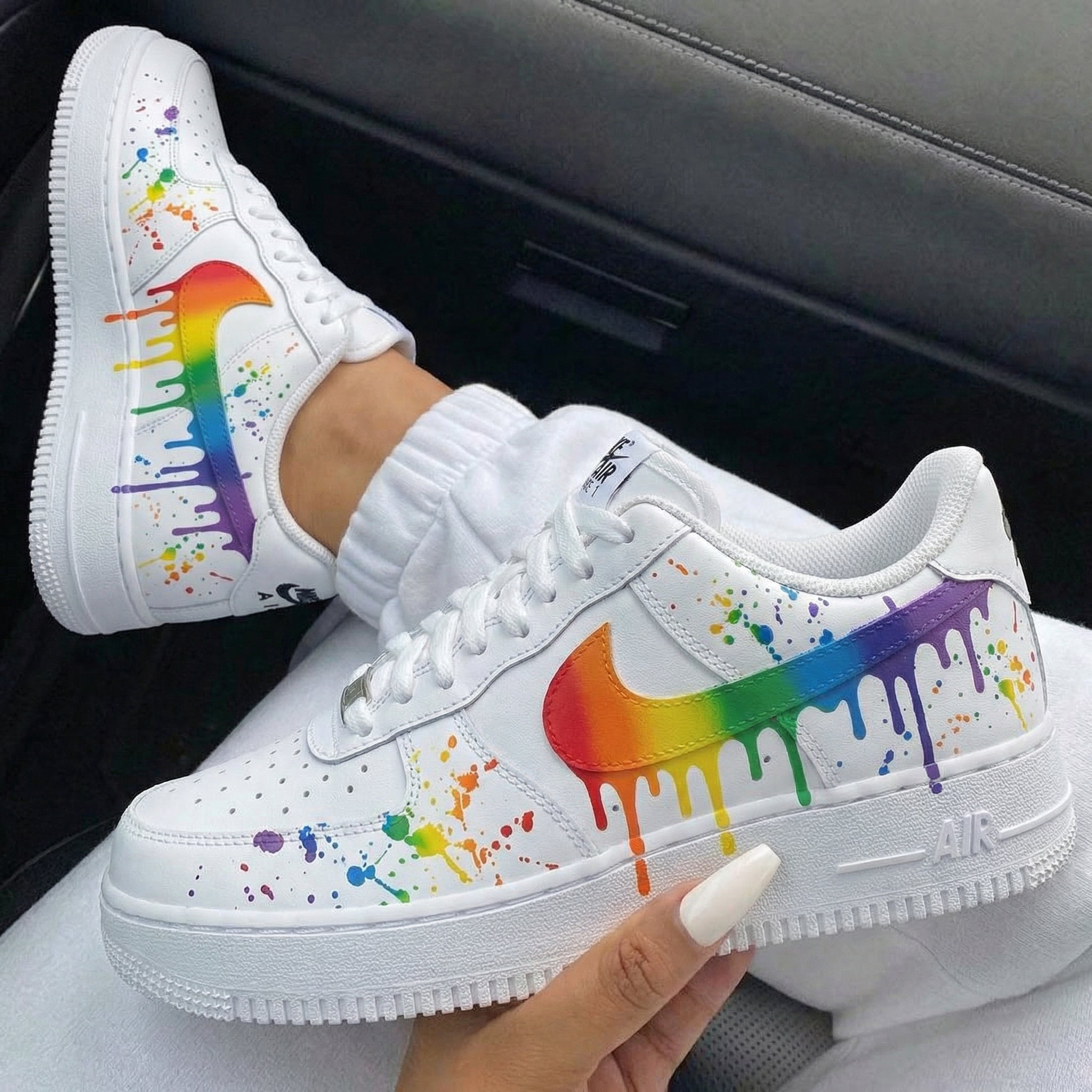 Rainbow Drip Splatter Custom Air Force 1-shecustomize