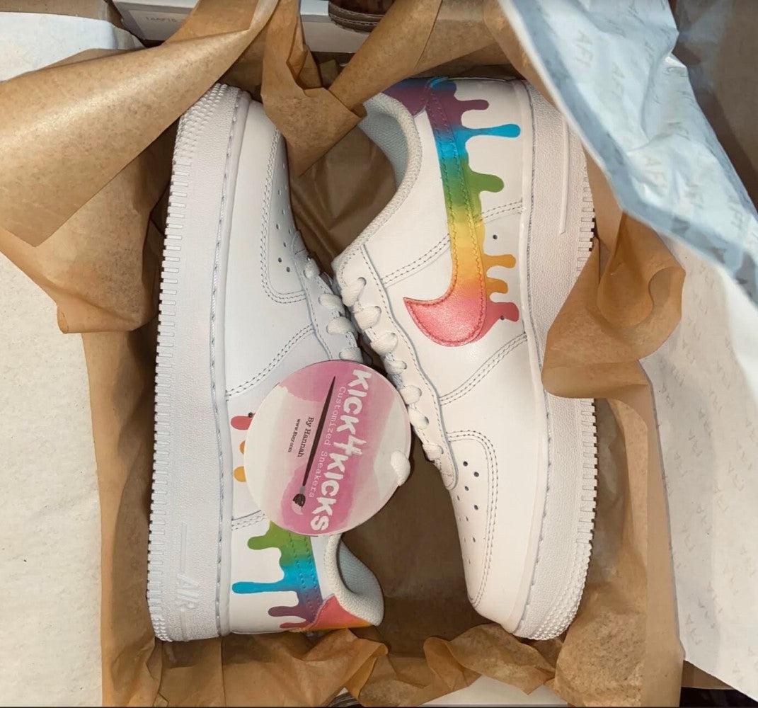 Raindow Drip Custom Air Force 1-shecustomize