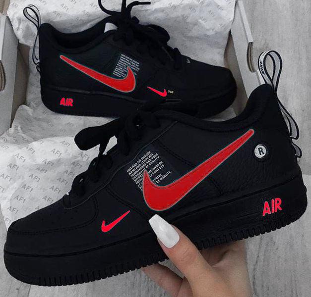 custom air force 1 red and black