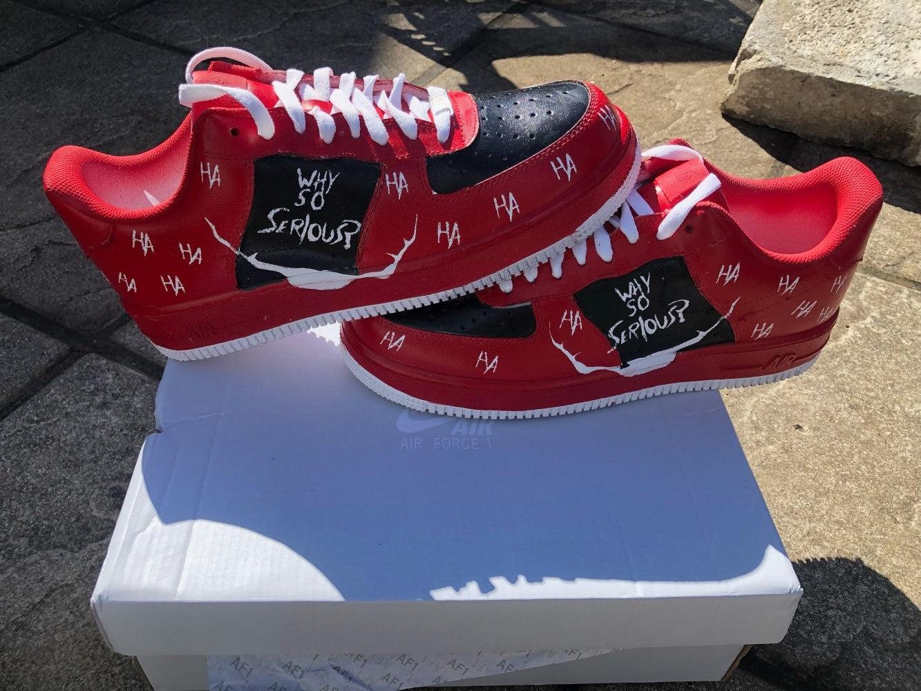 Red Black Custom Air Force 1-shecustomize