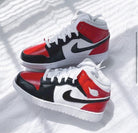 Red Black Swoosh Custom Air Jordan 1 Chicago-shecustomize