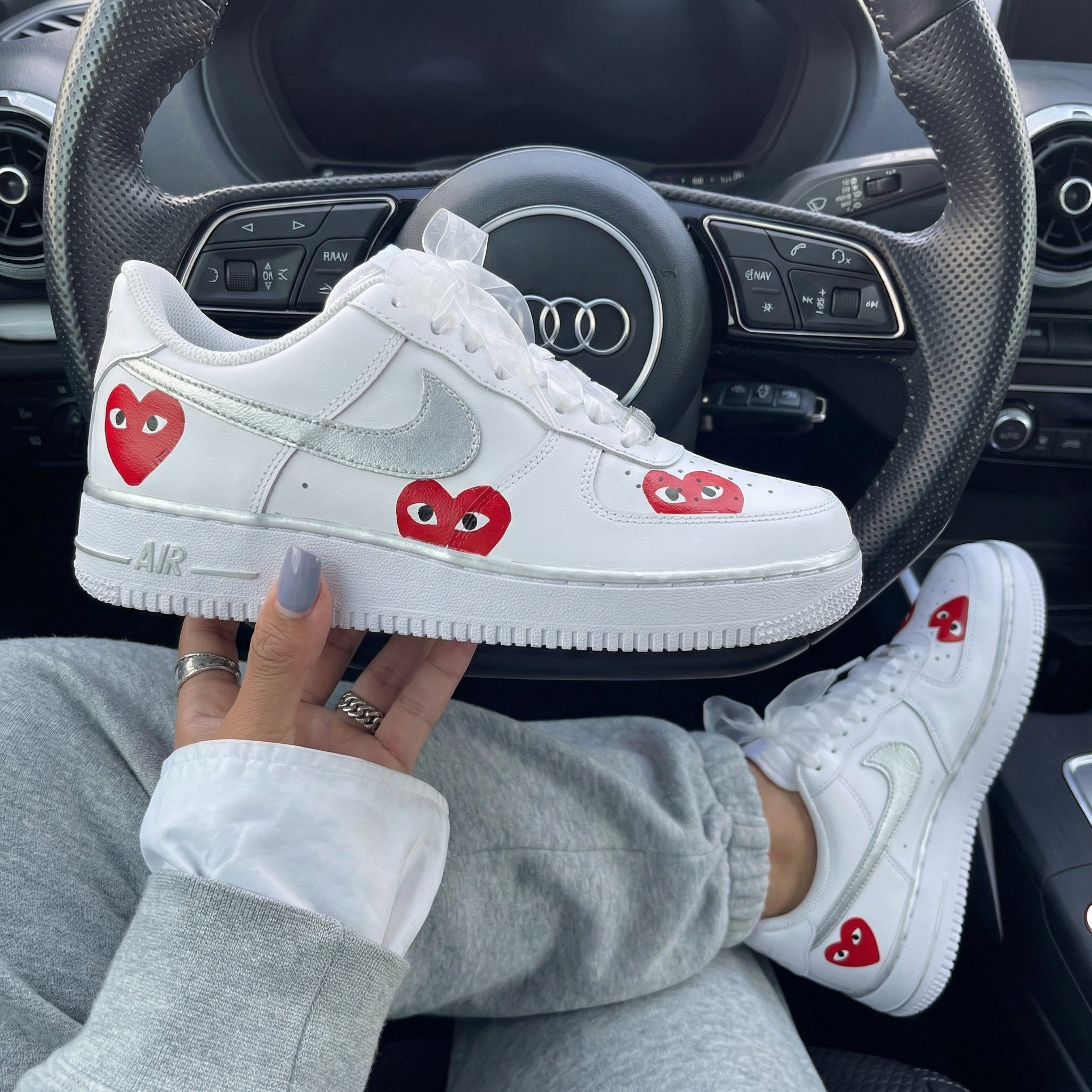Red Heart Ribbon Custom Air Force 1-shecustomize