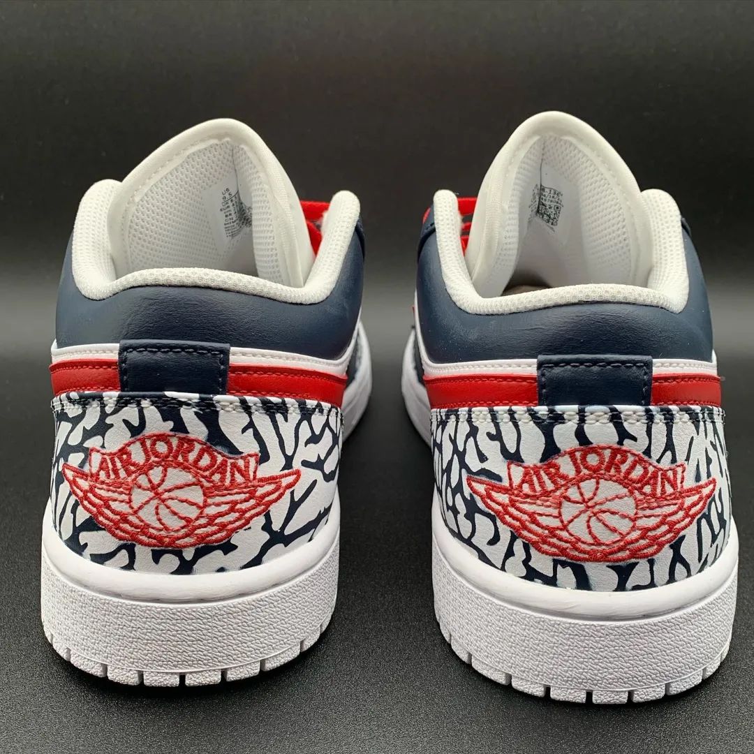 Red Navy Crackle Custom Air Jordan 1-shecustomize