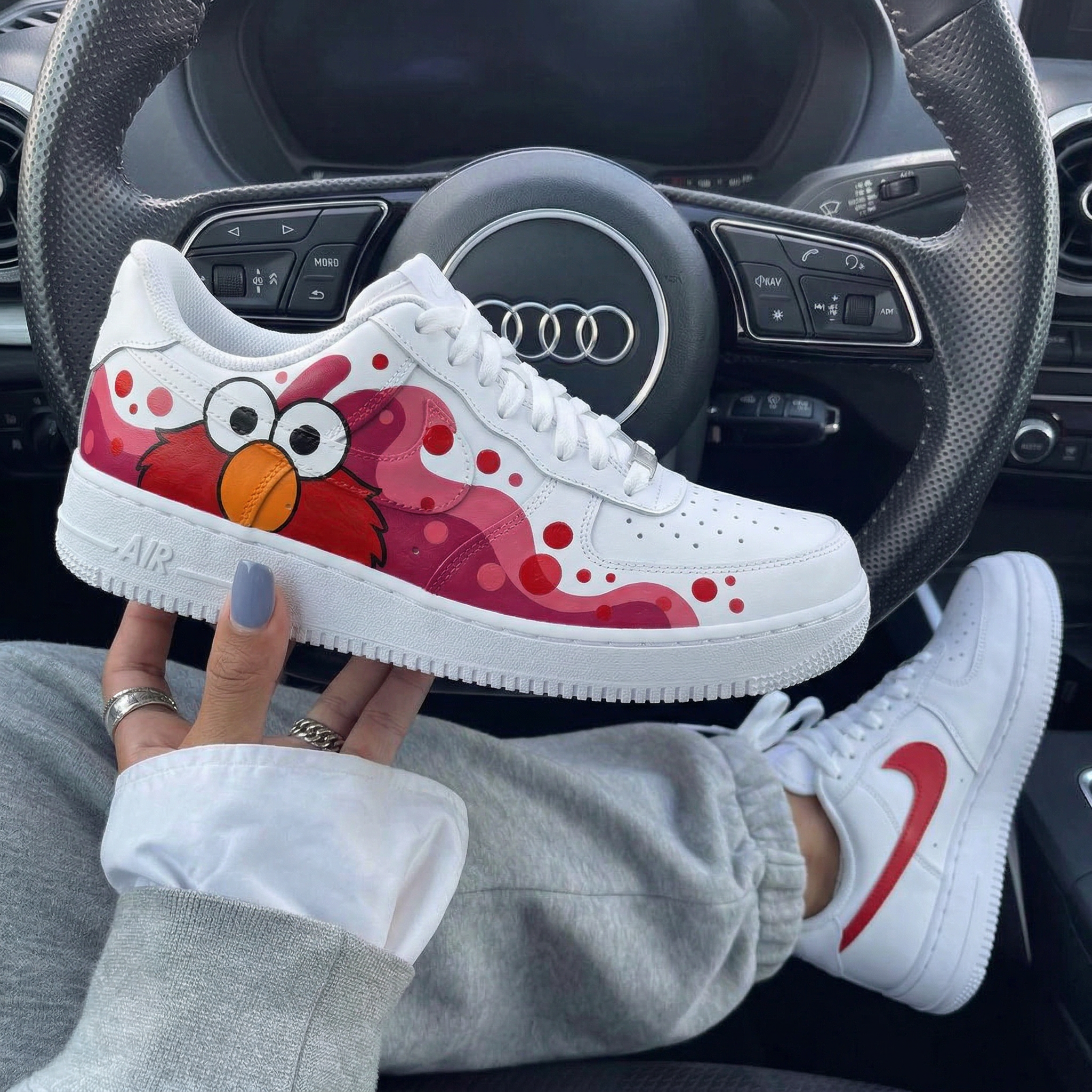 Red Pink Elmo Character Custom Air Force 1-shecustomize