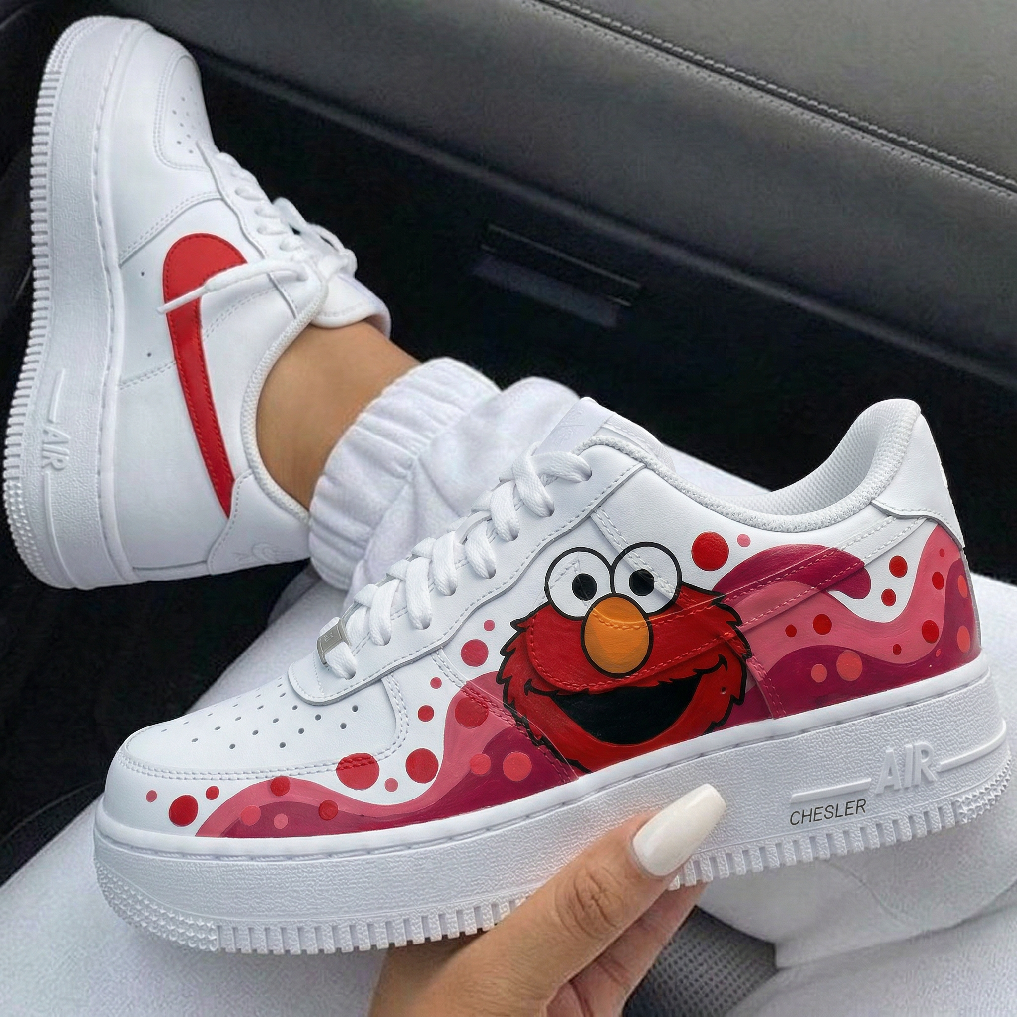 Red Pink Elmo Character Custom Air Force 1-shecustomize
