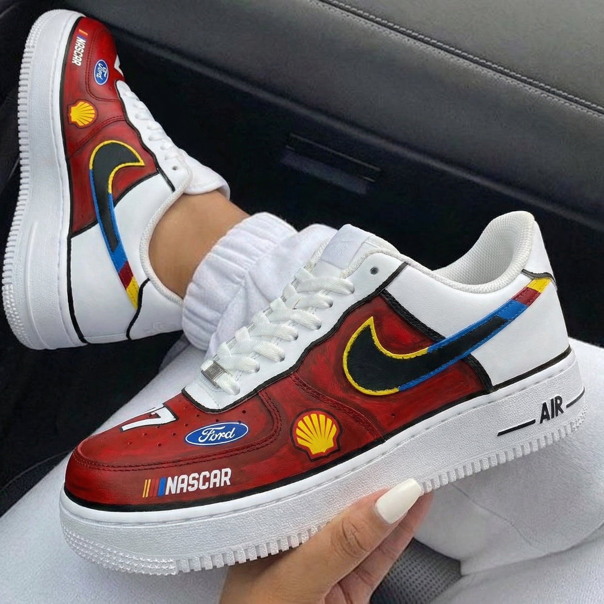 Red Racing - Theme Custom Air Force 1-shecustomize