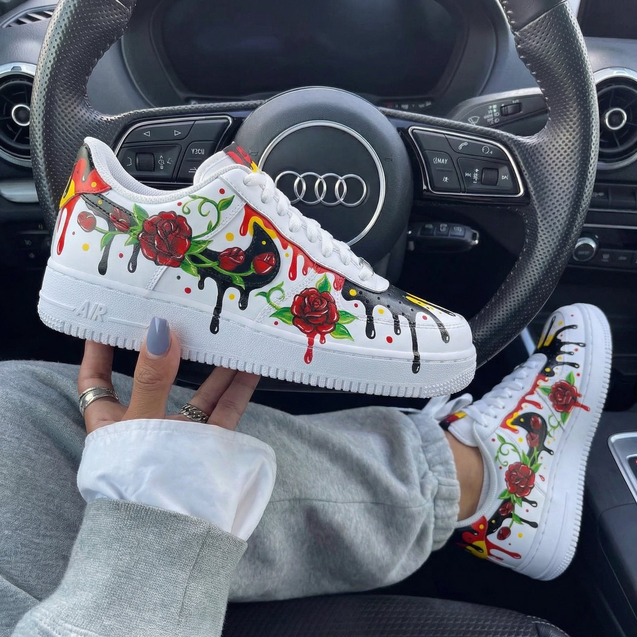 Red Rose Drip Custom Air Force 1-shecustomize