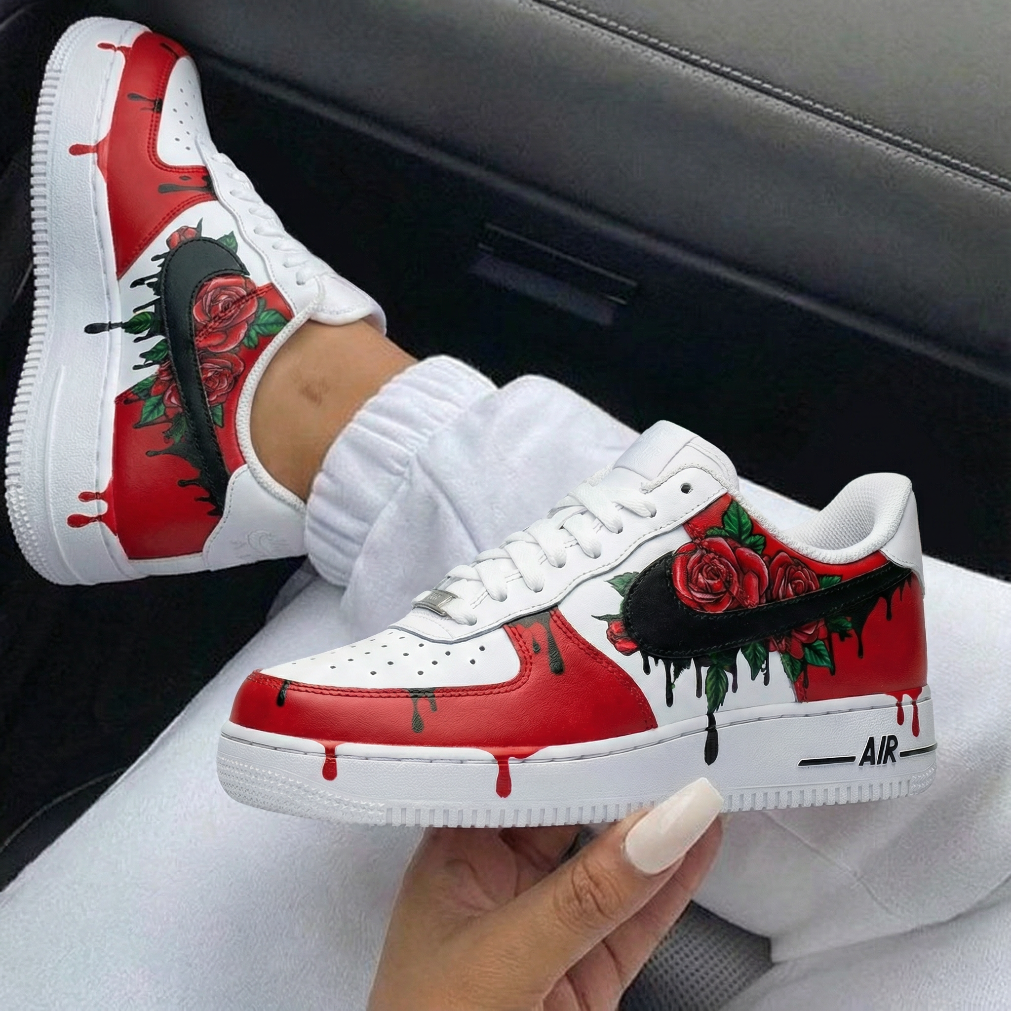 Red Rose Pattern Custom Air Force 1-shecustomize
