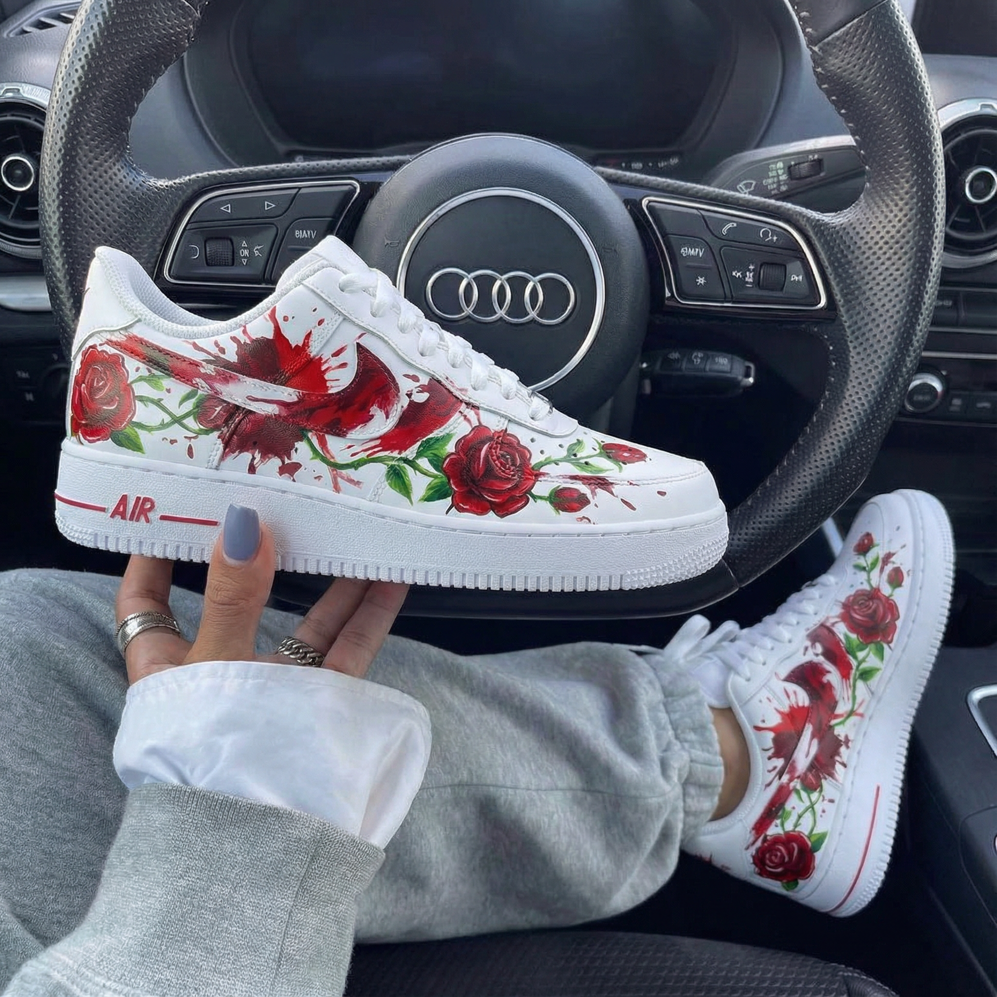 Red Rose Splash Custom Air Force 1-shecustomize