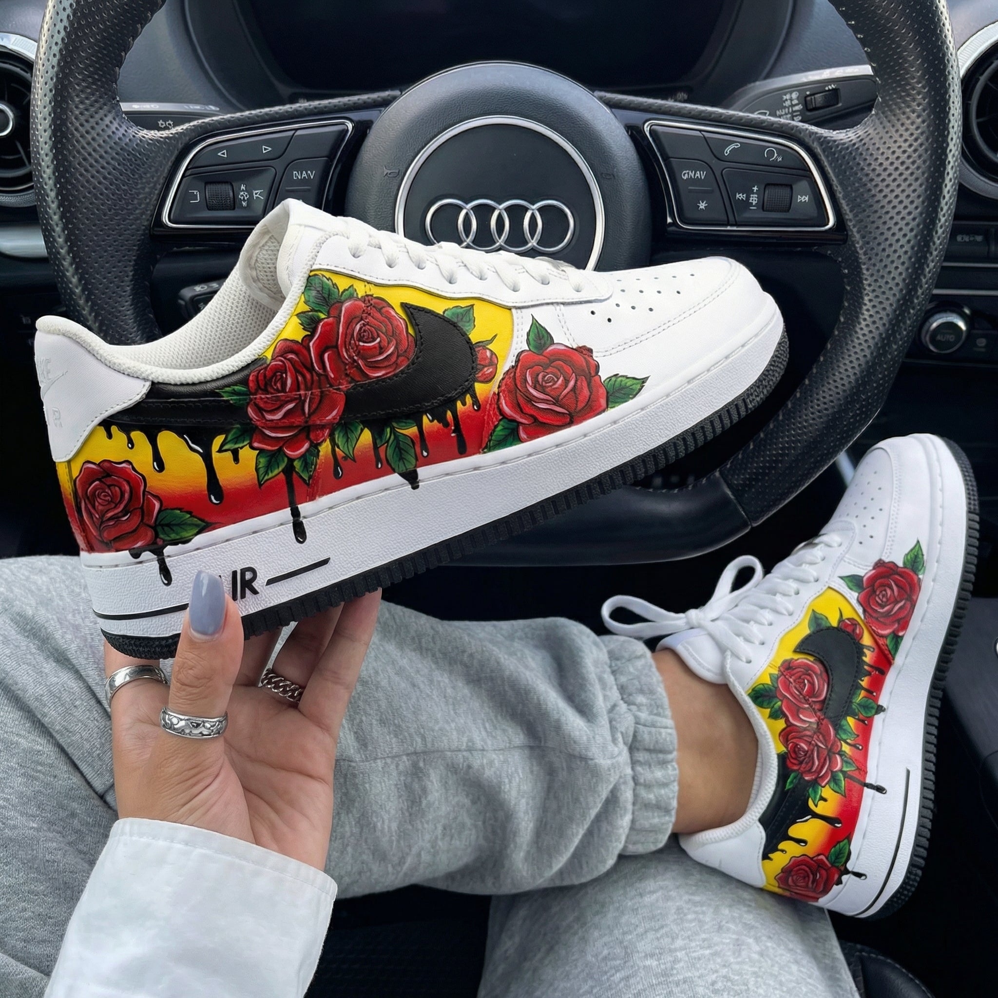 Red Roses Yellow Sunset Custom Air Force 1-shecustomize