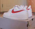 Red Swoosh Custom Air Force 1-shecustomize