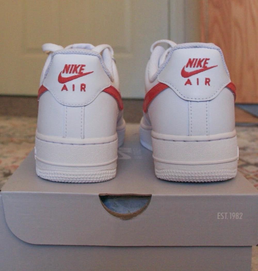 Red Swoosh Custom Air Force 1-shecustomize
