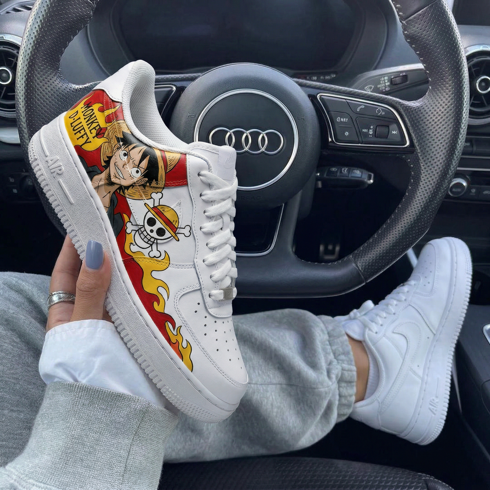 Red Yellow One Piece Monkey D Luffy Custom Air Force 1-shecustomize